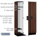 Salsbury 15" Wide Single Tier Designer Wood Locker - 3 Wide - 6 Feet High - 18 Inches Deep - Mahogany - Black Resettable Combination Locks - Sweatfully