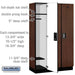 Salsbury 15" Wide Single Tier Designer Wood Locker - 3 Wide - 6 Feet High - 18 Inches Deep - Mahogany - Silver Electronic Locks - Sweatfully