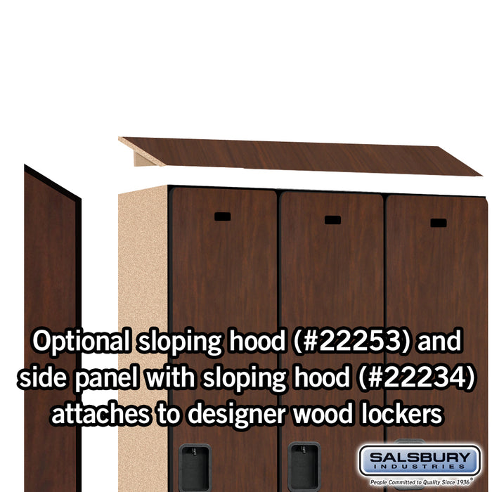 Salsbury 15" Wide Single Tier Designer Wood Locker - 3 Wide - 6 Feet High - 18 Inches Deep - Mahogany - Hasps - Sweatfully