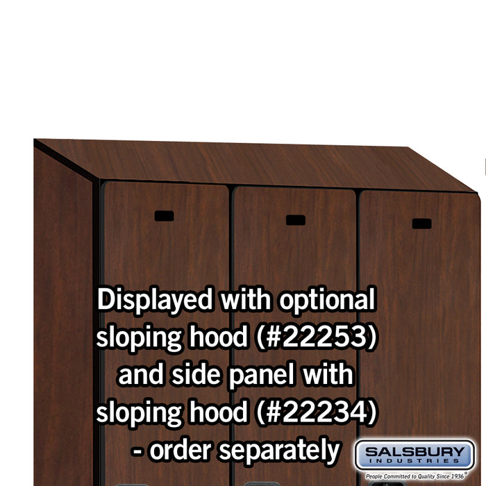 Salsbury 15" Wide Single Tier Designer Wood Locker - 3 Wide - 6 Feet High - 18 Inches Deep - Mahogany - Hasps - Sweatfully