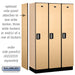 Salsbury 15" Wide Single Tier Designer Wood Locker - 3 Wide - 6 Feet High - 18 Inches Deep - Maple - Silver Electronic Locks - Sweatfully