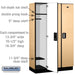 Salsbury 15" Wide Single Tier Designer Wood Locker - 3 Wide - 6 Feet High - 18 Inches Deep - Maple - Silver Electronic Locks - Sweatfully