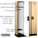 Salsbury 15" Wide Single Tier Designer Wood Locker - 3 Wide - 6 Feet High - 18 Inches Deep - Maple - Silver Resettable Combination Locks - Sweatfully