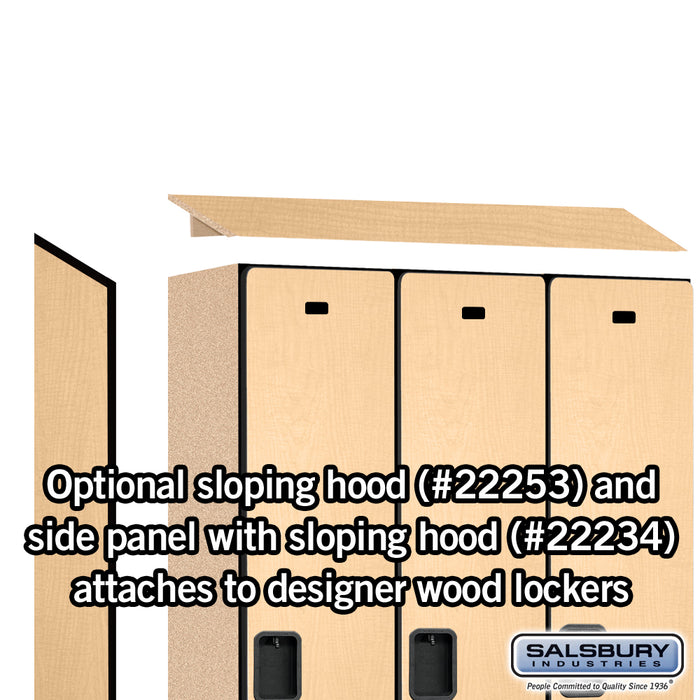 Salsbury 15" Wide Single Tier Designer Wood Locker - 3 Wide - 6 Feet High - 18 Inches Deep - Maple - Hasps - Sweatfully