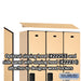 Salsbury 15" Wide Single Tier Designer Wood Locker - 3 Wide - 6 Feet High - 18 Inches Deep - Maple - Hasps - Sweatfully