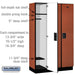 Salsbury 15" Wide Single Tier Designer Wood Locker - 3 Wide - 6 Feet High - 18 Inches Deep - Cherry - Hasps - Sweatfully