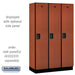 Salsbury 15" Wide Single Tier Designer Wood Locker - 3 Wide - 6 Feet High - 18 Inches Deep - Cherry - Hasps - Sweatfully