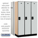 Salsbury 15" Wide Single Tier Designer Wood Locker - 3 Wide - 6 Feet High - 18 Inches Deep - Gray - Hasps - Sweatfully
