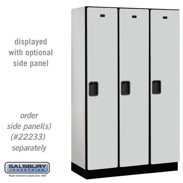 Salsbury 15" Wide Single Tier Designer Wood Locker - 3 Wide - 6 Feet High - 18 Inches Deep - Gray - Hasps - Sweatfully