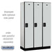 Salsbury 15" Wide Single Tier Designer Wood Locker - 3 Wide - 6 Feet High - 18 Inches Deep - Gray - Hasps - Sweatfully
