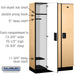 Salsbury 15" Wide Single Tier Designer Wood Locker - 3 Wide - 6 Feet High - 18 Inches Deep - Maple - Hasps - Sweatfully