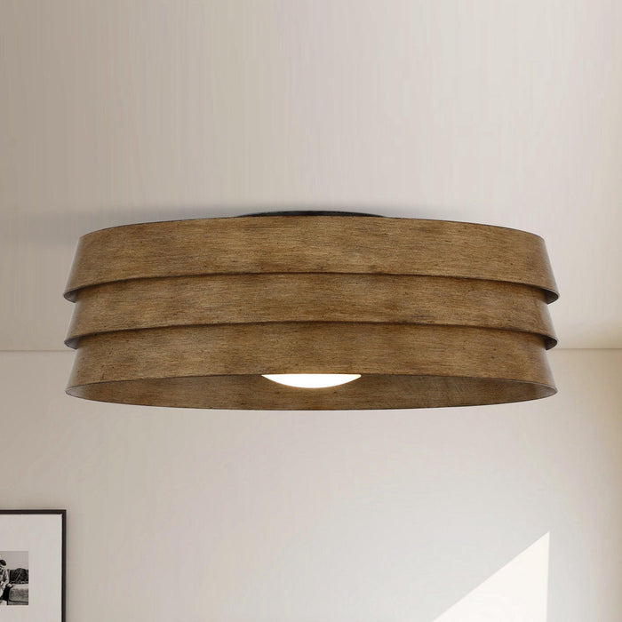 22" Farmhouse Flush Mount Reversible Ceiling Fan with LED Lighting and Remote Control - Sweatfully
