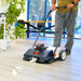 22" Battery Powered Push Sweeper With Double Brush System 18V Lithium-Ion - Sweatfully