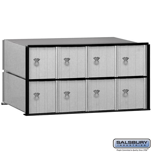 Salsbury Aluminum Mailbox - 8 Doors - Rack Ladder System - Combination Locks - Sweatfully