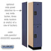 Salsbury 15" Wide Double Tier Designer Wood Locker - 1 Wide - 6 Feet High - 21 Inches Deep - Blue - Black Electronic Locks - Sweatfully
