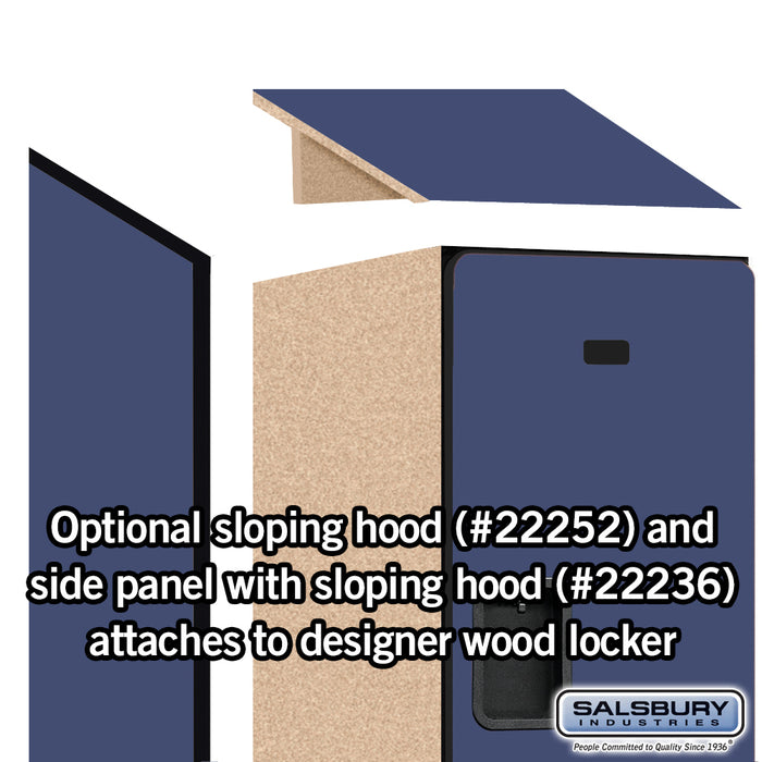 Salsbury 15" Wide Double Tier Designer Wood Locker - 1 Wide - 6 Feet High - 21 Inches Deep - Blue - Hasps - Sweatfully