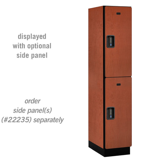 Salsbury 15" Wide Double Tier Designer Wood Locker - 1 Wide - 6 Feet High - 21 Inches Deep - Cherry - Black Electronic Locks - Sweatfully
