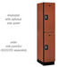 Salsbury 15" Wide Double Tier Designer Wood Locker - 1 Wide - 6 Feet High - 21 Inches Deep - Cherry - Silver Resettable Combination Locks - Sweatfully