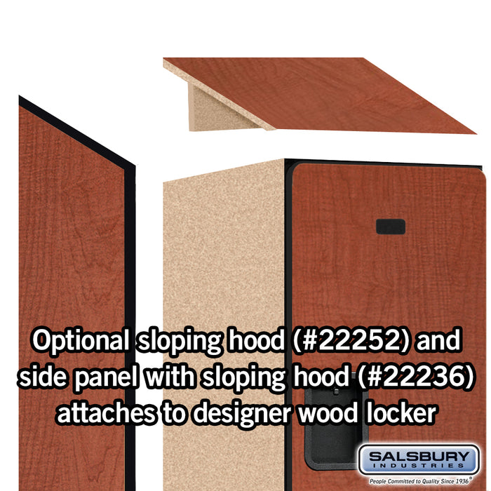 Salsbury 15" Wide Double Tier Designer Wood Locker - 1 Wide - 6 Feet High - 21 Inches Deep - Cherry - Hasps - Sweatfully