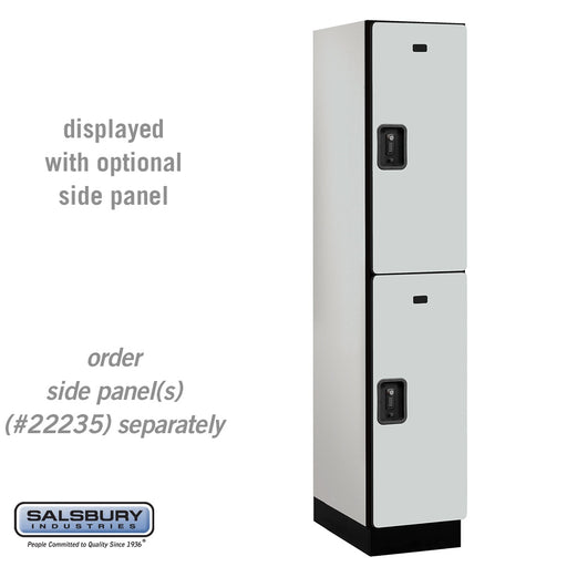 Salsbury 15" Wide Double Tier Designer Wood Locker - 1 Wide - 6 Feet High - 21 Inches Deep - Gray - Black Resettable Combination Locks - Sweatfully