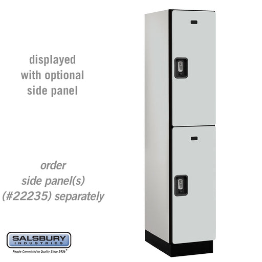 Salsbury 15" Wide Double Tier Designer Wood Locker - 1 Wide - 6 Feet High - 21 Inches Deep - Gray - Silver Resettable Combination Locks - Sweatfully