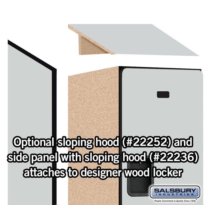 Salsbury 15" Wide Double Tier Designer Wood Locker - 1 Wide - 6 Feet High - 21 Inches Deep - Gray - Hasps - Sweatfully