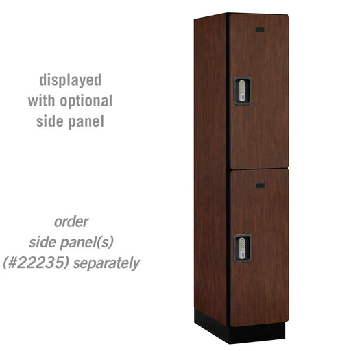 Salsbury 15" Wide Double Tier Designer Wood Locker - 1 Wide - 6 Feet High - 21 Inches Deep - Mahogany - Silver Electronic Locks - Sweatfully
