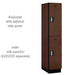 Salsbury 15" Wide Double Tier Designer Wood Locker - 1 Wide - 6 Feet High - 21 Inches Deep - Mahogany - Silver Electronic Locks - Sweatfully