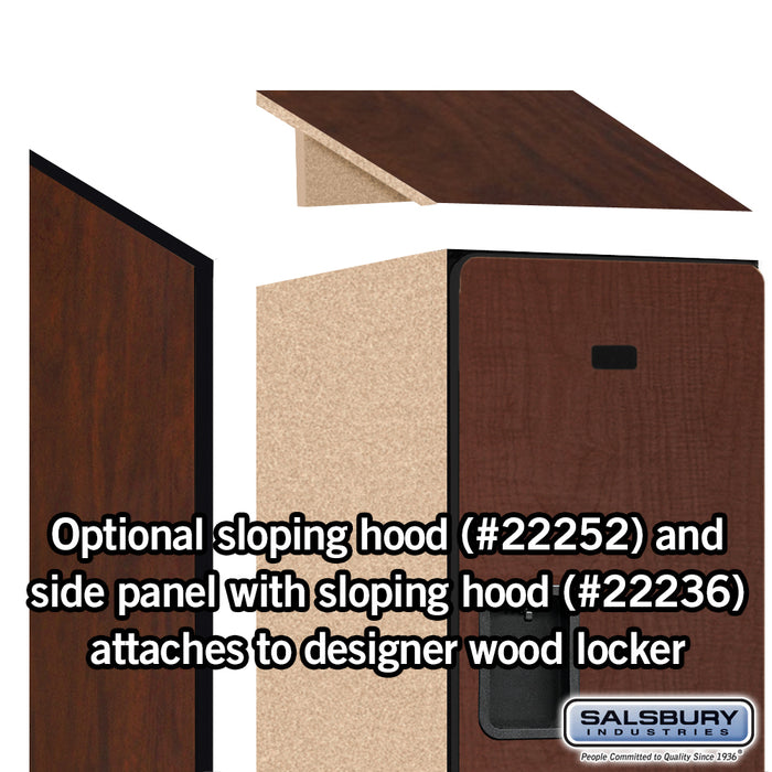 Salsbury 15" Wide Double Tier Designer Wood Locker - 1 Wide - 6 Feet High - 21 Inches Deep - Mahogany - Hasps - Sweatfully