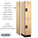 Salsbury 15" Wide Double Tier Designer Wood Locker - 1 Wide - 6 Feet High - 21 Inches Deep - Maple - Silver Resettable Combination Locks - Sweatfully