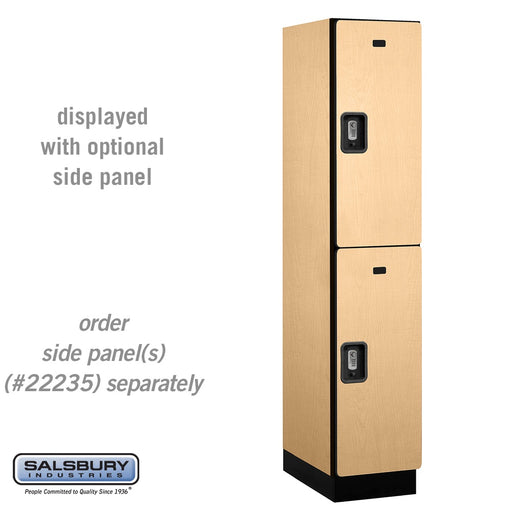 Salsbury 15" Wide Double Tier Designer Wood Locker - 1 Wide - 6 Feet High - 21 Inches Deep - Maple - Silver Resettable Combination Locks - Sweatfully
