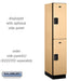 Salsbury 15" Wide Double Tier Designer Wood Locker - 1 Wide - 6 Feet High - 21 Inches Deep - Maple - Hasps - Sweatfully