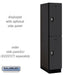 Salsbury 15" Wide Double Tier Designer Wood Locker - 1 Wide - 6 Feet High - 24 Inches Deep - Black - Silver Resettable Combination Locks - Sweatfully