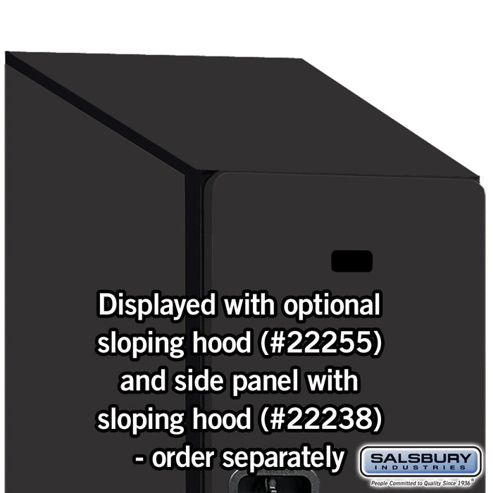 Salsbury 15" Wide Double Tier Designer Wood Locker - 1 Wide - 6 Feet High - 24 Inches Deep - Black - Hasps - Sweatfully