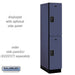 Salsbury 15" Wide Double Tier Designer Wood Locker - 1 Wide - 6 Feet High - 24 Inches Deep - Blue - Black Resettable Combination Locks - Sweatfully