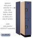 Salsbury 15" Wide Double Tier Designer Wood Locker - 1 Wide - 6 Feet High - 24 Inches Deep - Blue - Silver Electronic Locks - Sweatfully