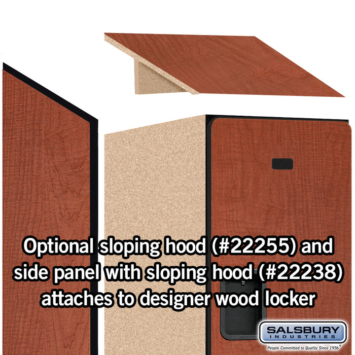 Salsbury 15" Wide Double Tier Designer Wood Locker - 1 Wide - 6 Feet High - 24 Inches Deep - Cherry - Hasps - Sweatfully
