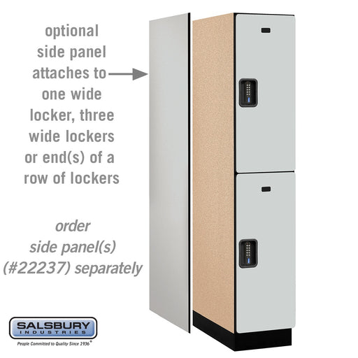 Salsbury 15" Wide Double Tier Designer Wood Locker - 1 Wide - 6 Feet High - 24 Inches Deep - Gray - Black Electronic Locks - Sweatfully