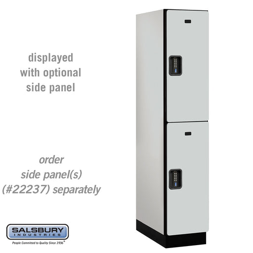Salsbury 15" Wide Double Tier Designer Wood Locker - 1 Wide - 6 Feet High - 24 Inches Deep - Gray - Black Electronic Locks - Sweatfully