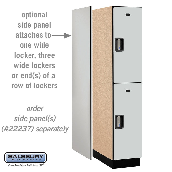 Salsbury 15" Wide Double Tier Designer Wood Locker - 1 Wide - 6 Feet High - 24 Inches Deep - Gray - Silver Electronic Locks - Sweatfully