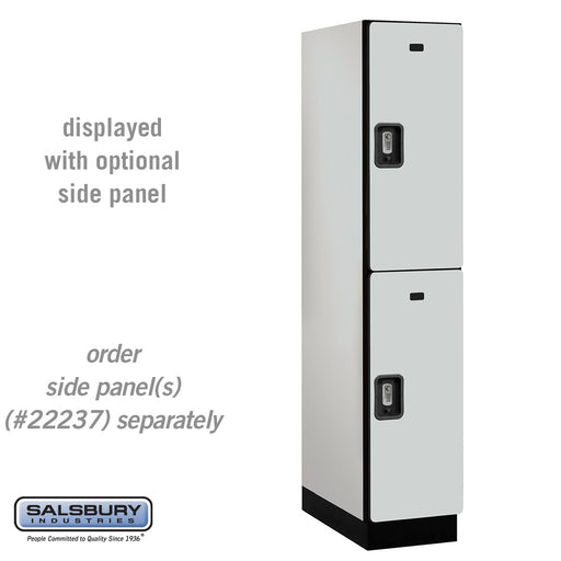 Salsbury 15" Wide Double Tier Designer Wood Locker - 1 Wide - 6 Feet High - 24 Inches Deep - Gray - Silver Resettable Combination Locks - Sweatfully