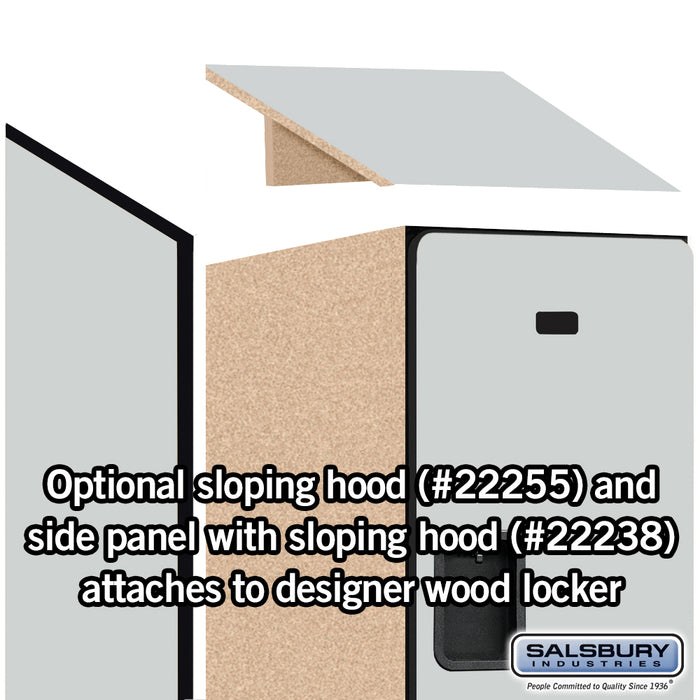 Salsbury 15" Wide Double Tier Designer Wood Locker - 1 Wide - 6 Feet High - 24 Inches Deep - Gray - Hasps - Sweatfully