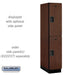 Salsbury 15" Wide Double Tier Designer Wood Locker - 1 Wide - 6 Feet High - 24 Inches Deep - Mahogany - Hasps - Sweatfully