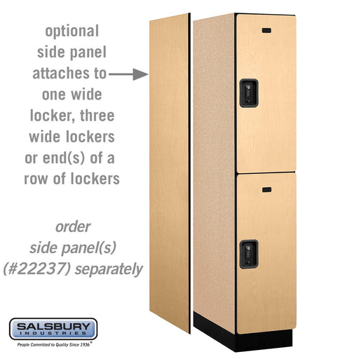 Salsbury 15" Wide Double Tier Designer Wood Locker - 1 Wide - 6 Feet High - 24 Inches Deep - Maple - Black Resettable Combination Locks - Sweatfully