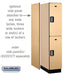 Salsbury 15" Wide Double Tier Designer Wood Locker - 1 Wide - 6 Feet High - 24 Inches Deep - Maple - Silver Electronic Locks - Sweatfully