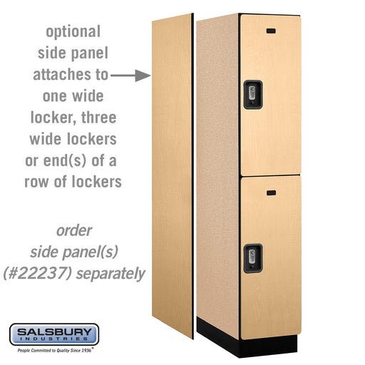 Salsbury 15" Wide Double Tier Designer Wood Locker - 1 Wide - 6 Feet High - 24 Inches Deep - Maple - Silver Resettable Combination Locks - Sweatfully