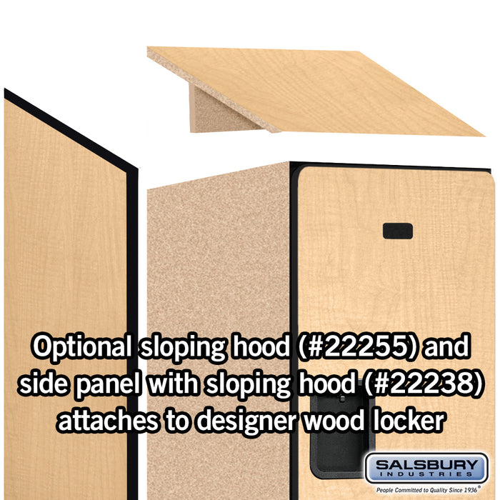 Salsbury 15" Wide Double Tier Designer Wood Locker - 1 Wide - 6 Feet High - 24 Inches Deep - Maple - Hasps - Sweatfully