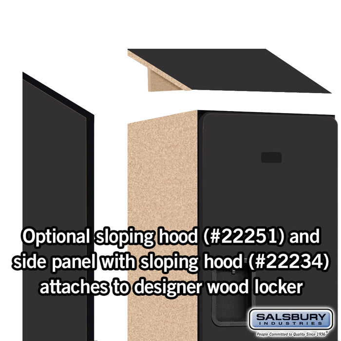 Salsbury 15" Wide Double Tier Designer Wood Locker - 1 Wide - 6 Feet High - 18 Inches Deep - Black - Hasps - Sweatfully