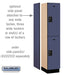 Salsbury 15" Wide Double Tier Designer Wood Locker - 1 Wide - 6 Feet High - 18 Inches Deep - Blue - Black Resettable Combination Locks - Sweatfully