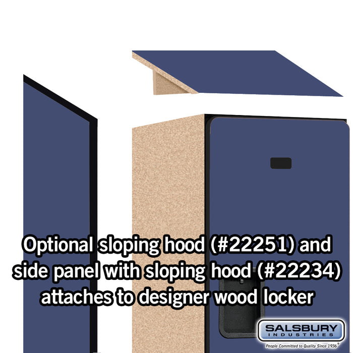 Salsbury 15" Wide Double Tier Designer Wood Locker - 1 Wide - 6 Feet High - 18 Inches Deep - Blue - Hasps - Sweatfully